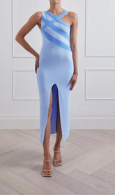 MINIKLEID MIT GESCHLITZ IN BLAU